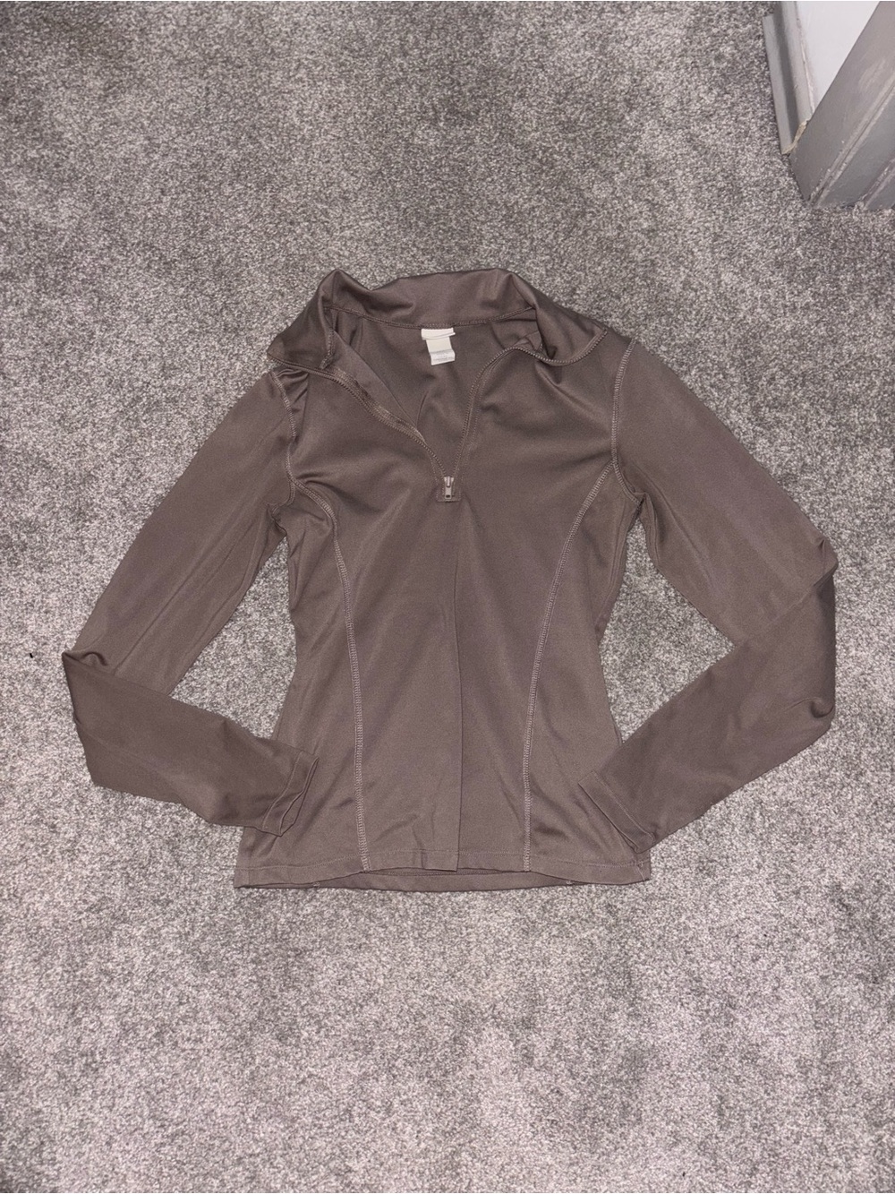 Size S H&M light Brown Long-Sleeve Zip Top